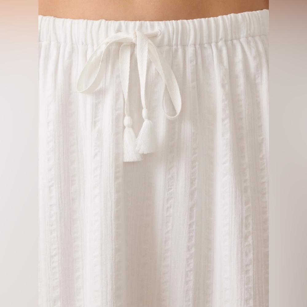 Faherty White Maxi Skirt with Drawstring Waist - Picture 2 of 5
